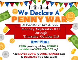  flyer for PTA penny war fundraiser